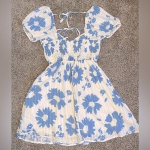 Floral blue and white dress